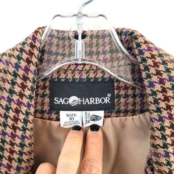 VTG Sag Harbor tweed wool blazer jacket - Picture 9 of 12
